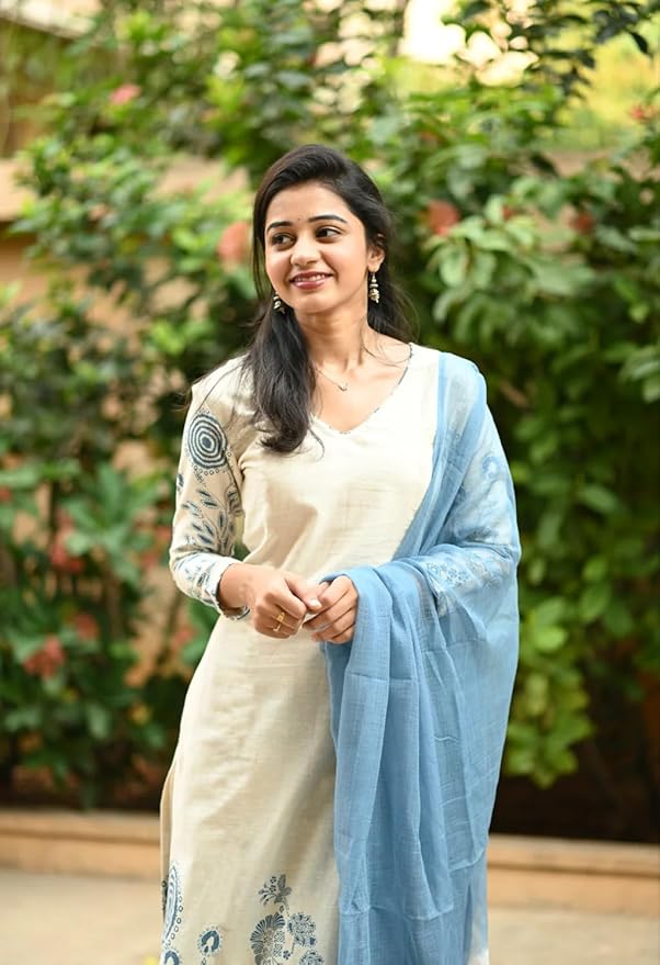 ANNI DESIGNER Women’s Rayon Viscose Straight Printed Kurta Set with Pant & Dupatta | Elegant Floral Print Ethnic Wear for Women | Soft Breathable Fabric Kurti Set for Office, Festive & Casual Occasion