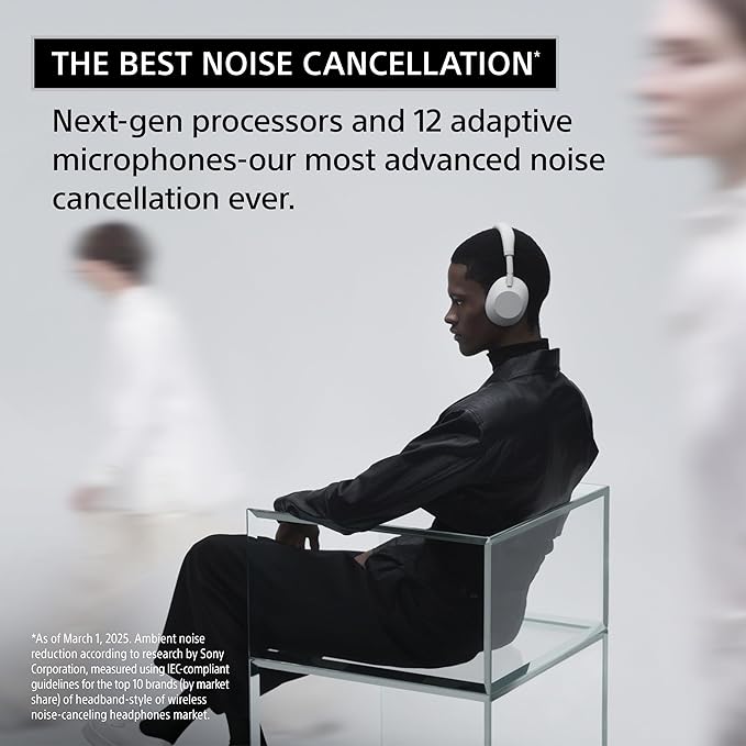 Sony WH-1000XM6 Wireless Noise Canceling Headphones | Premium Studio-Quality Sound with HD NC Processor QN3, 12 Microphones & Adaptive Noise Cancellation | Bluetooth Over-Ear Headphones – Black