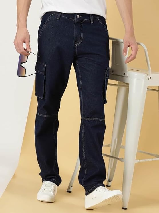 Blue Jeans for Men Regular Fit Cotton Denim Jeans Pant for Men – Stylish Light Fade Casual Denim Jeans for Boys & Men