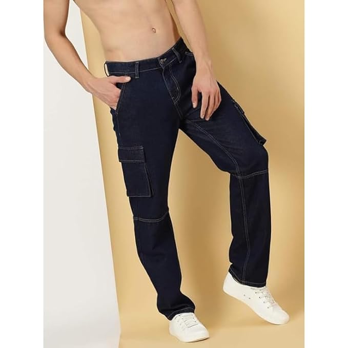 Blue Jeans for Men Regular Fit Cotton Denim Jeans Pant for Men – Stylish Light Fade Casual Denim Jeans for Boys & Men