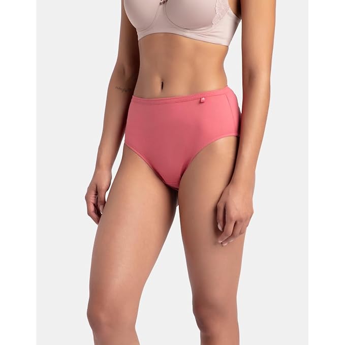 Jockey 1406 Women’s High Coverage Mid Waist Hipster Panty Pack of 3 | Super Combed Cotton Underwear with Stay Fresh Technology
