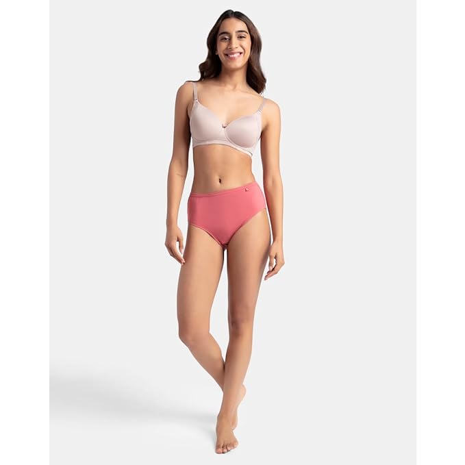 Jockey 1406 Women’s High Coverage Mid Waist Hipster Panty Pack of 3 | Super Combed Cotton Underwear with Stay Fresh Technology