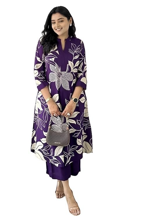 MEERA FAB Women's Pure Cotton Printed Kurta Palazzo Set with Dupatta | Ethnic Straight Kurta Set for Women | Casual & Festive Wear