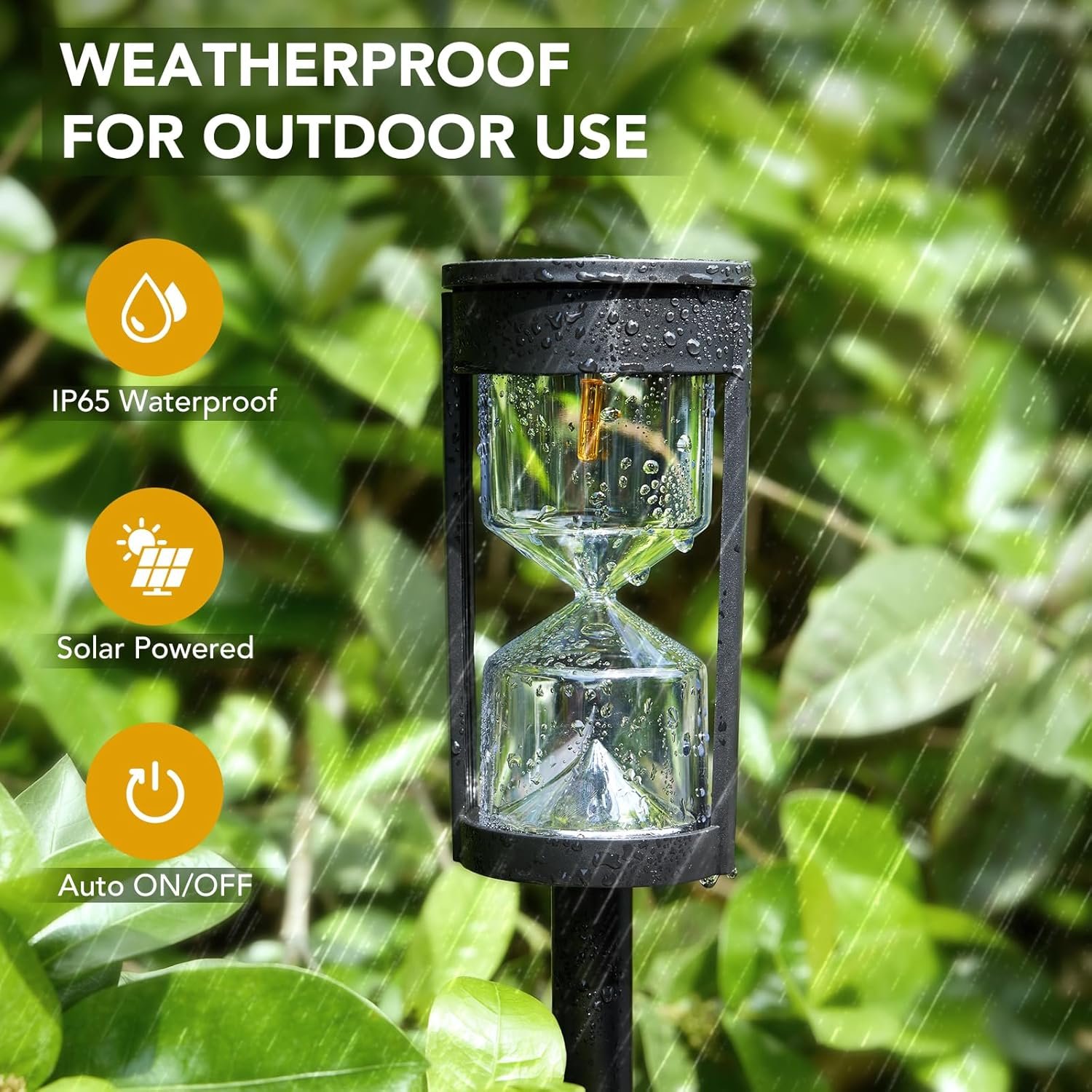 MAGGIFT 6 Pack Solar Pathway Lights IP65 Waterproof Outdoor Garden Lights | Upgraded Hourglass Solar Landscape Lights for Yard, Lawn, Patio & Walkway