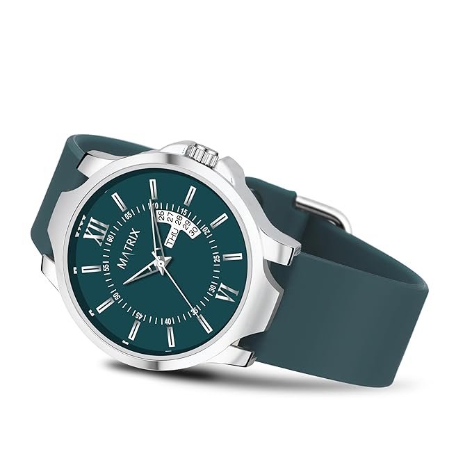 Matrix Antique 2.0 Day & Date Analog Watch for Men & Boys | Soft Silicone Strap