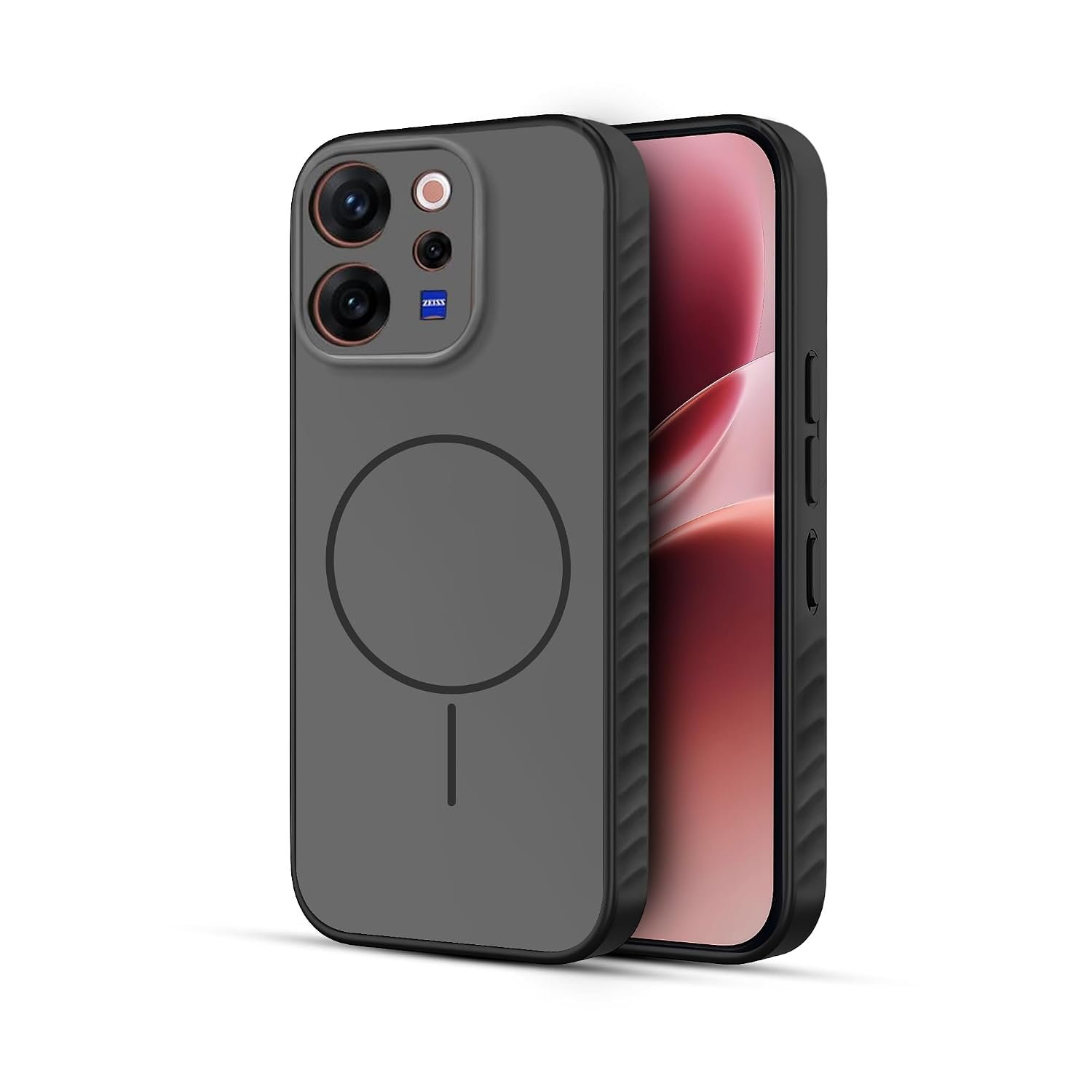 KARWAN Slim Magnetic Back Case for Vivo V70 | Matte Black Shockproof Cover | MagEaze Wireless Charging